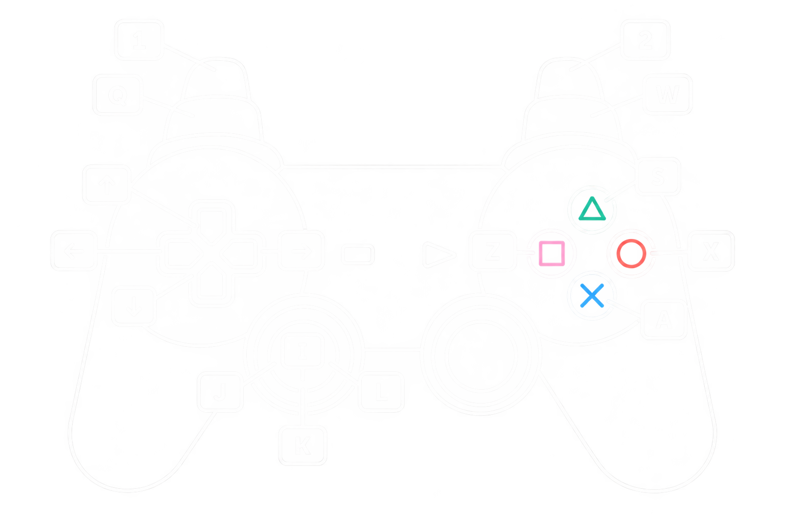 PS2 controller keyboard mappings